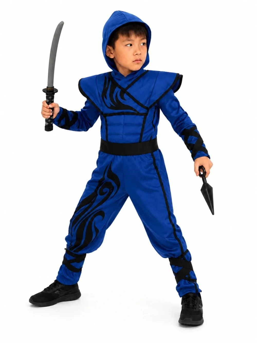 Spooktacular Creations Kids Blue Ninja Costume | Size Small (5-7)